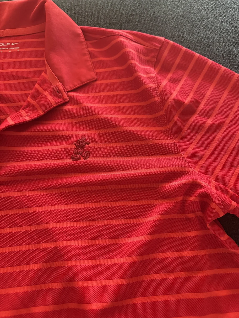 Nike Red Striped Polo Shirt